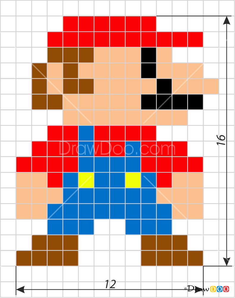 How To Draw Mario, Pixel Cartoons